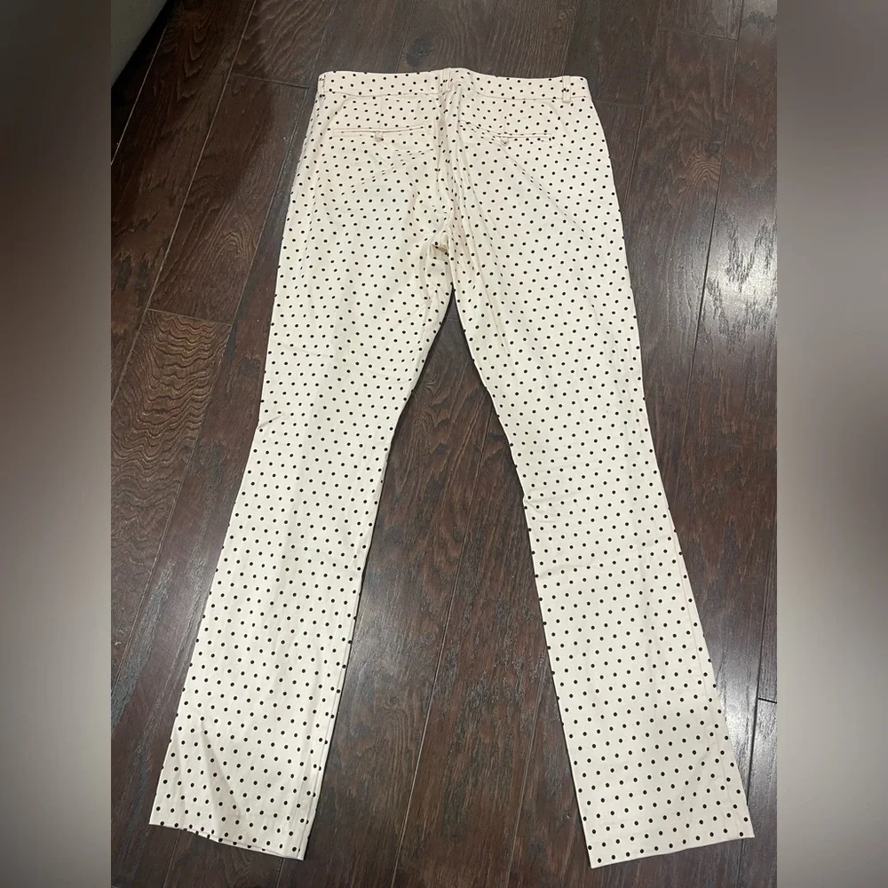 Naf Naf Women Pink Black Polka Dot Print Pant Size 12 Office Weekend Travel